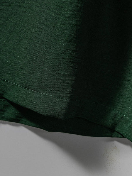 Green Smocked Sleeveless Jumpsuit with Wide Leg and Pockets