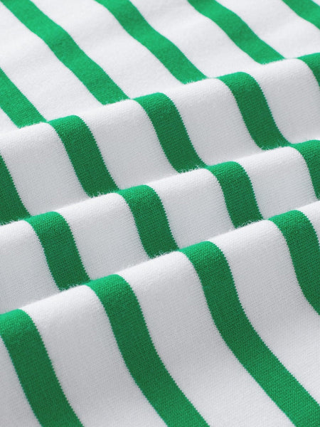 Green Striped Puff Sleeve Southern Belle Tee