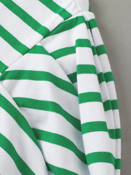 Green Striped Puff Sleeve Southern Belle Tee