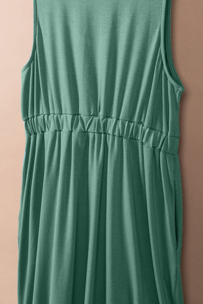 Fashion Solid Color Sleeveless Mini Dress