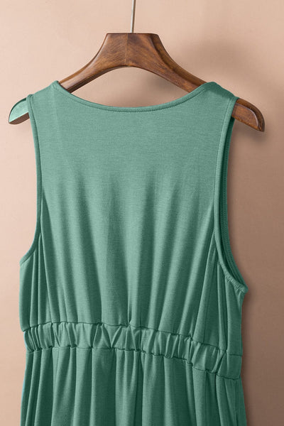 Fashion Solid Color Sleeveless Mini Dress