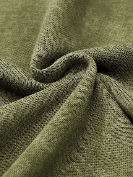 Green Vintage Drop Shoulder Round Neck Pullover Sweatshirt