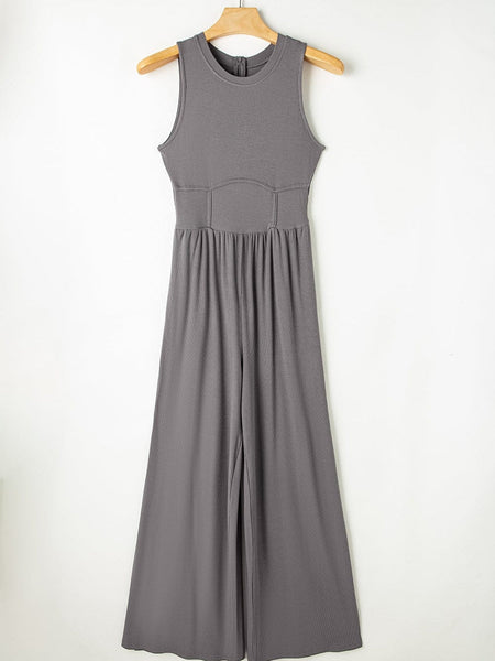 Stylish Corduroy Overall Jumpsuit with Patched Pockets for Women, Spring & Autumn Wardrobe