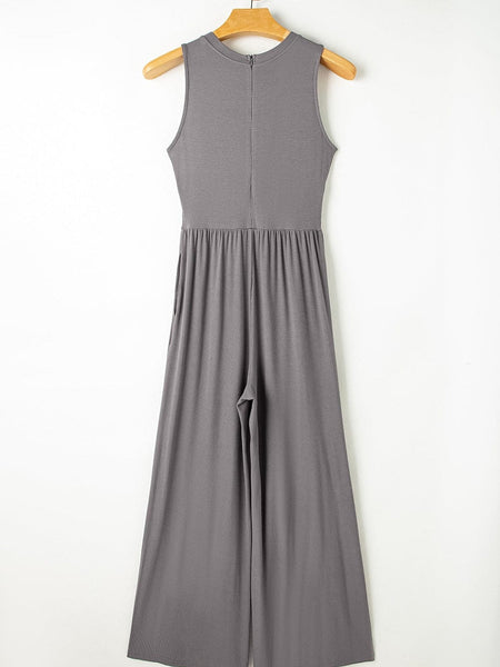 Stylish Corduroy Overall Jumpsuit with Patched Pockets for Women, Spring & Autumn Wardrobe