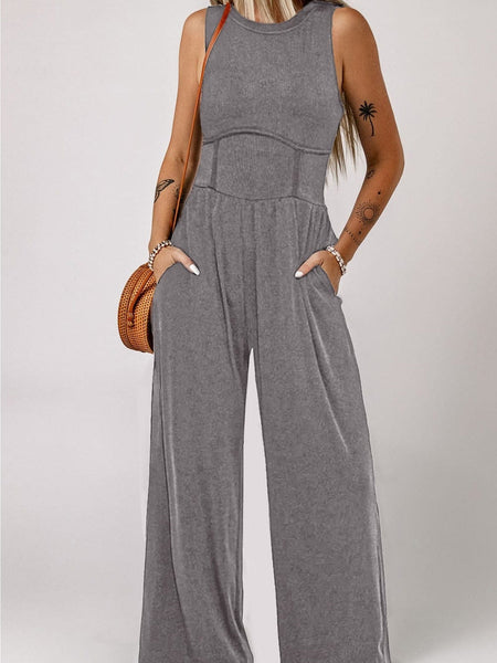 Stylish Corduroy Overall Jumpsuit with Patched Pockets for Women, Spring & Autumn Wardrobe