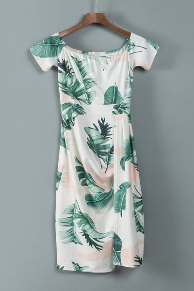 High Neck Floral Print Tie Long Sleeve Dress