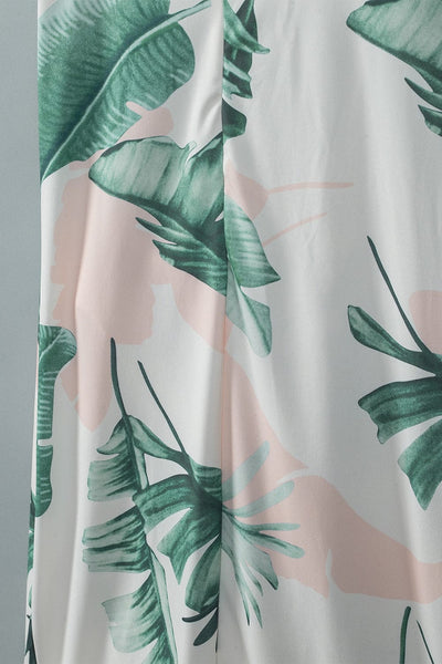 High Neck Floral Print Tie Long Sleeve Dress