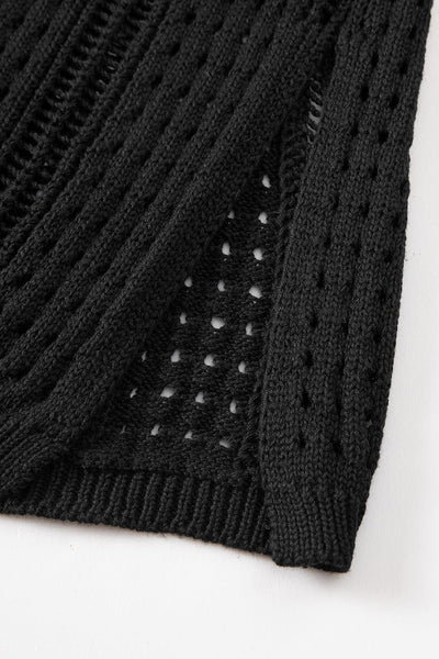 Hollow Knitting Long Sleeved Sweater - Raglan - Barcelet - Bare - Sabrina - Scoop