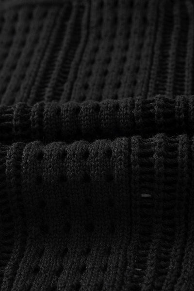 Hollow Knitting Long Sleeved Sweater - Raglan - Barcelet - Bare - Sabrina - Scoop