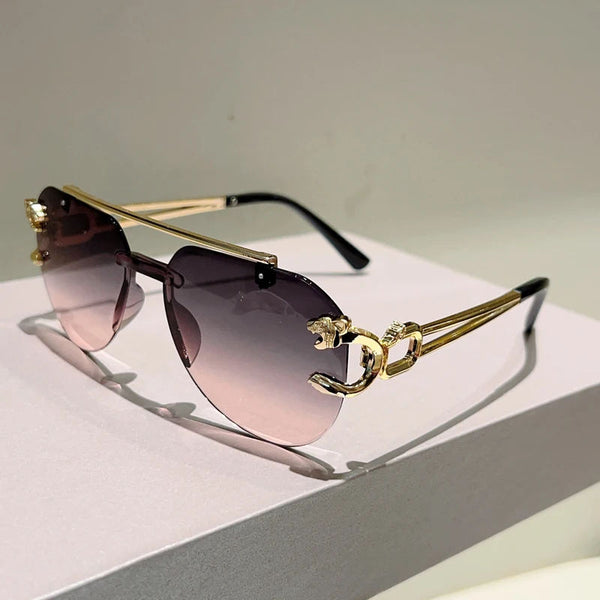 Rimless Pilot Gradient Sunglasses