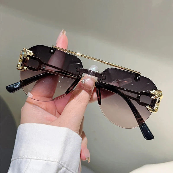 Rimless Pilot Gradient Sunglasses