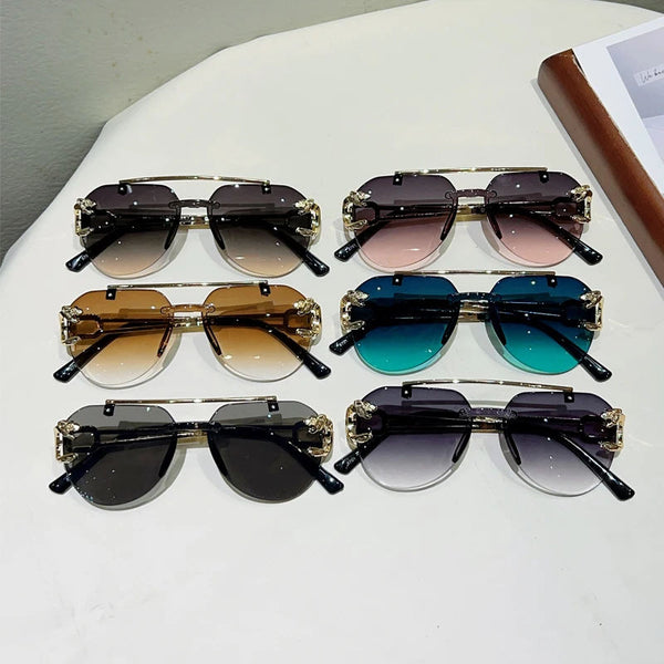 Rimless Pilot Gradient Sunglasses