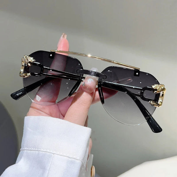 Rimless Pilot Gradient Sunglasses