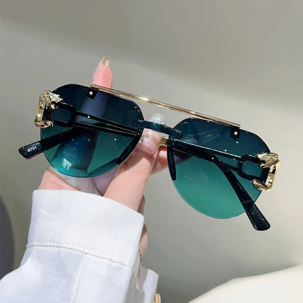 Rimless Pilot Gradient Sunglasses