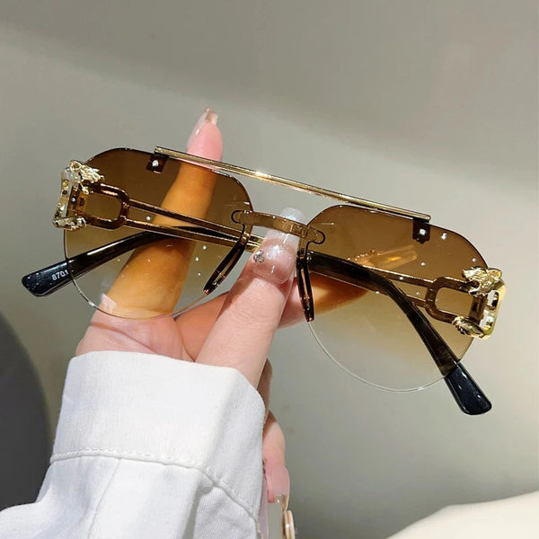 Rimless Pilot Gradient Sunglasses