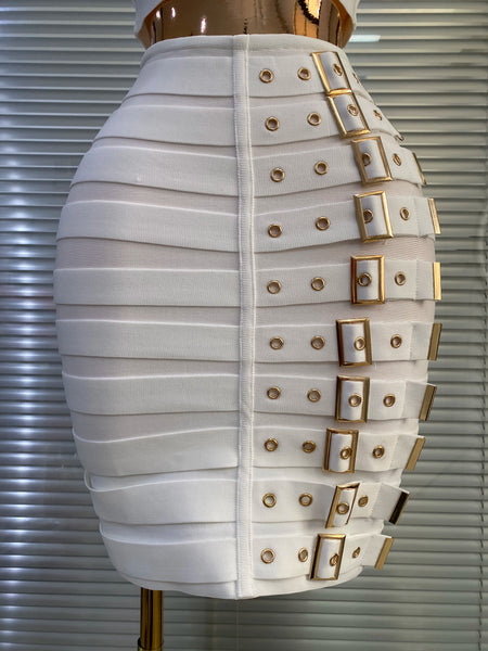 Women's Bandage Crop Top Skirt Set