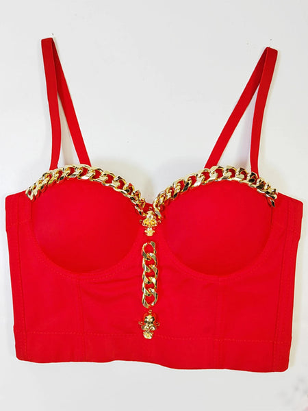 Women's Metal Chain Corset Top