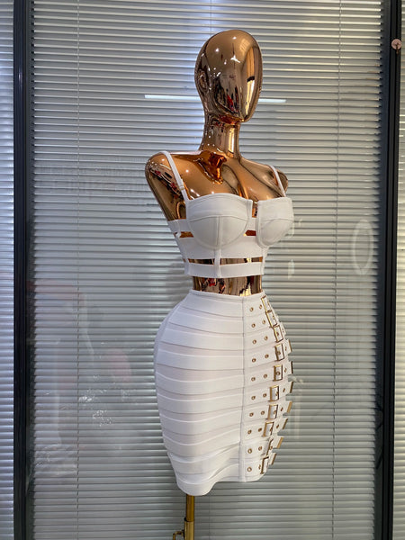 Women's Bandage Crop Top Skirt Set