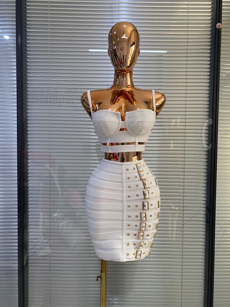 Women's Bandage Crop Top Skirt Set