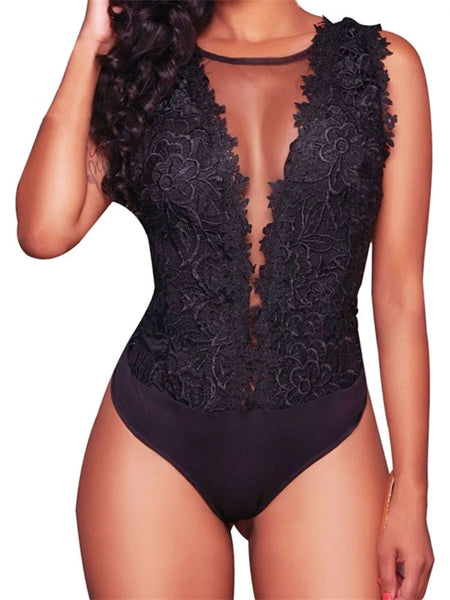 Women's Lace Floral Bodysuit