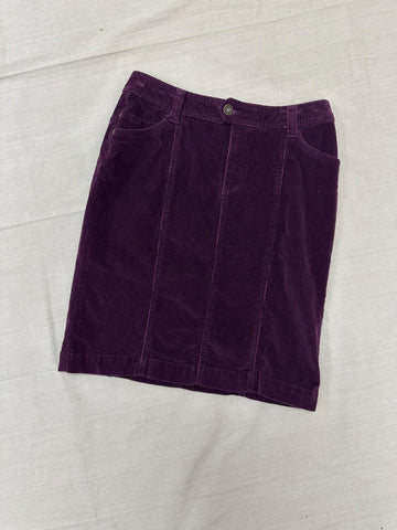 Vintage 90s Purple Corduroy Pencil Skirt | Size 6