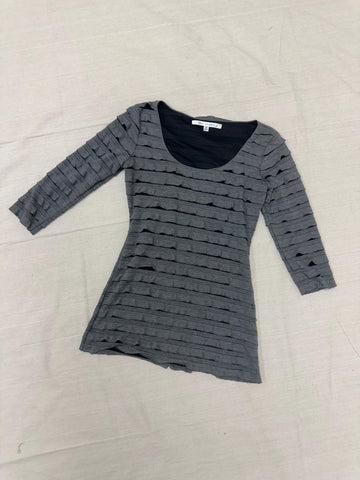 Vintage Y2K Grey Ruffle Tunic Dress | Size Medium