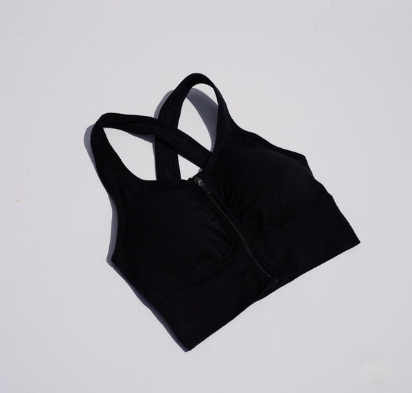 Naturyl Curve Fit Zip Front Sports Bra Rosewater