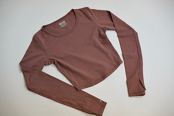 Naturyl Cropped Long Sleeve Top Medium Compression Bohemian Rose