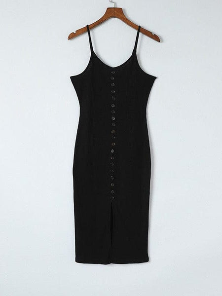 Ins Button Irregular Slit Denim High Waist Skirt