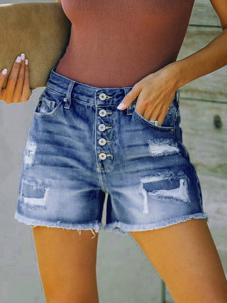 Women's Distressed Denim Shorts
