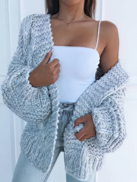 Chunky Knit Cardigan Sweater