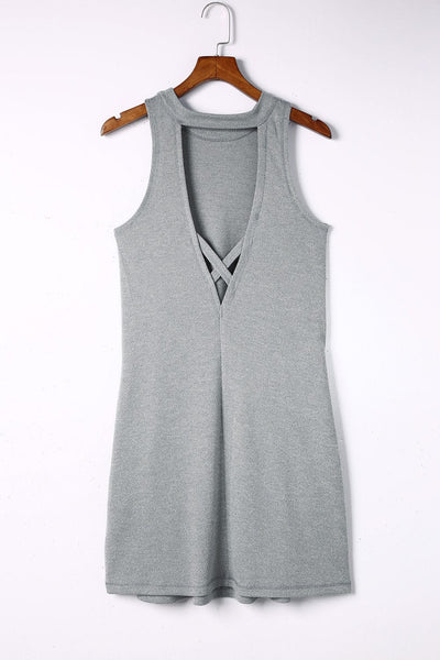 Nautical Print Sleeveless Dress with V-Neck