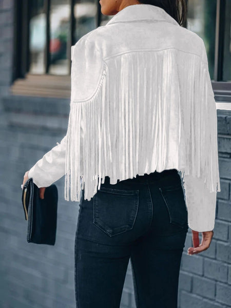 Suede-Texture Western Fringe Lapel Jacket with practical styling and dependable silhouette control.