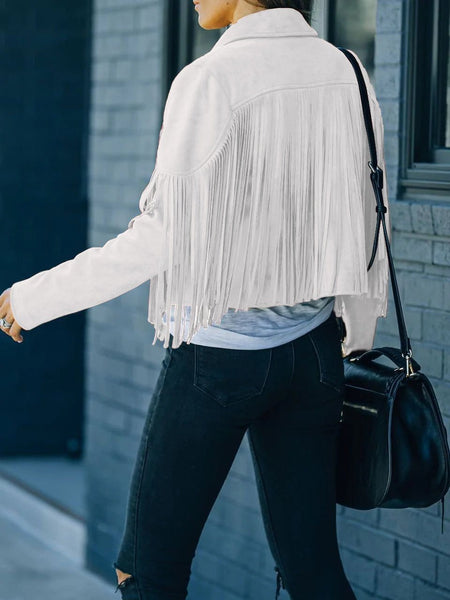 Suede-Texture Western Fringe Lapel Jacket with practical styling and dependable silhouette control.