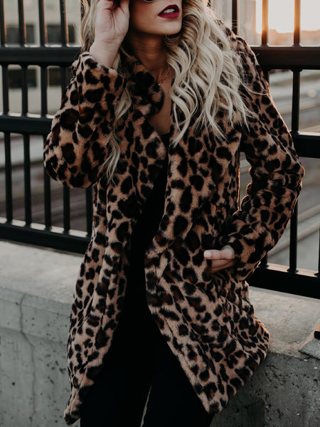 Women's Leopard Print Long Coat