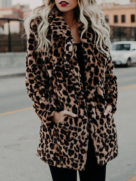 Women's Leopard Print Long Coat
