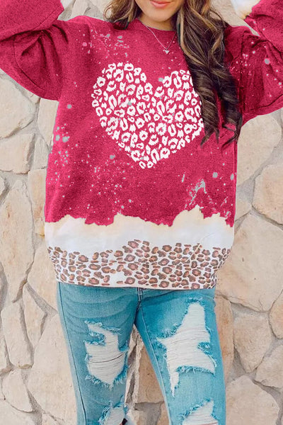Plus Size Christmas Casual Sweatshirt, Women's Plus Snowflake & Antler Print Long Sleeve Round Neck Medium Stretch Pullover Top