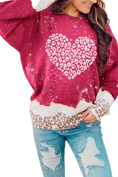 Plus Size Christmas Casual Sweatshirt, Women's Plus Snowflake & Antler Print Long Sleeve Round Neck Medium Stretch Pullover Top