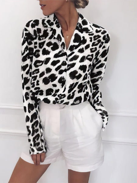 Women's Long Sleeve Leopard Shirt in Blouses & Shirts