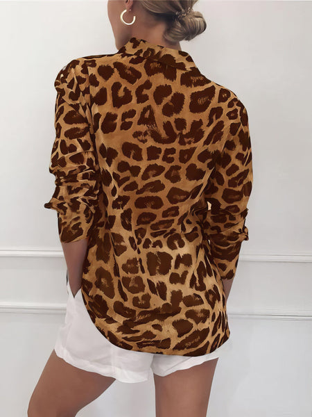Women's Long Sleeve Leopard Shirt in Blouses & Shirts