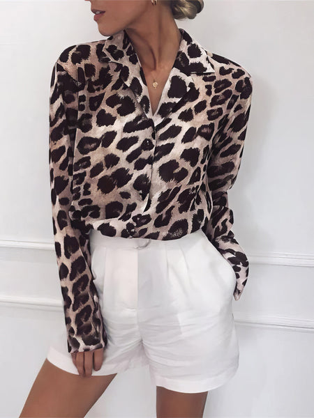 Women's Plus Size Leopard Shirt in Plus Size Tops