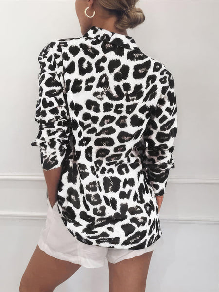 Black and White Leopard Print Shirt