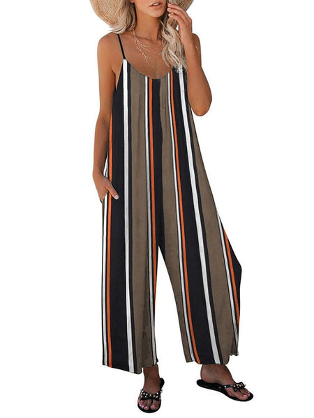 Mini Dress with Stylish Striped Print Suspenders