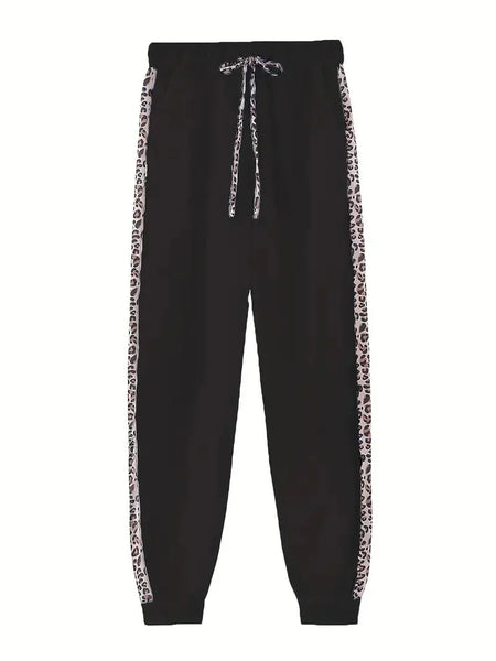 Women's Leopard Print Zip-Up Hoodie and High Waist Elastic Pants Two-Piece Set with practical styling and dependable silhouette control.