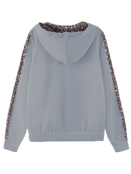 Women's Leopard Print Zip-Up Hoodie and High Waist Elastic Pants Two-Piece Set with practical styling and dependable silhouette control.