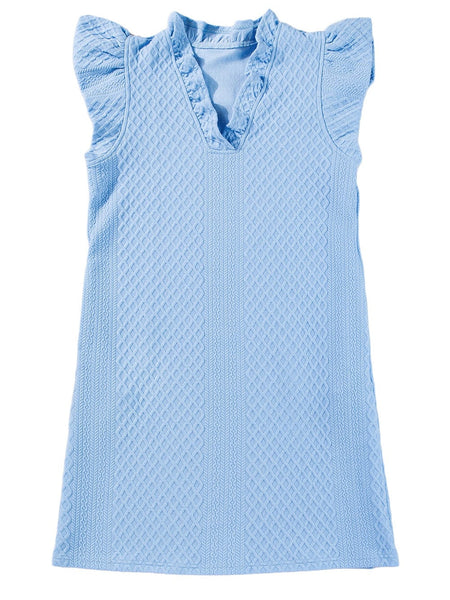 Women's Powder Blue Puff Sleeve Mini Dress in Mini Dresses