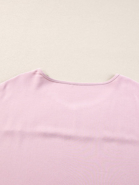 Casual Solid Color Stitching Lace Hollow Short Sleeved T-Shirt