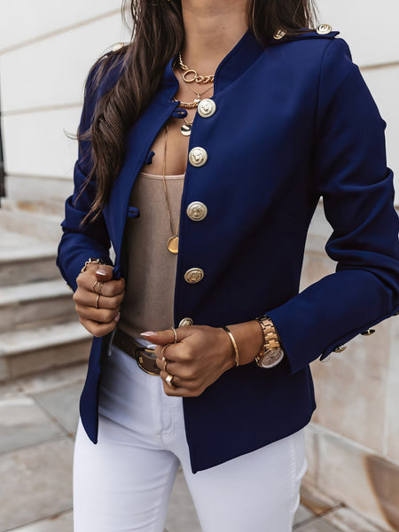 Women's Long Sleeve Slim-Breasted Crop Jacket