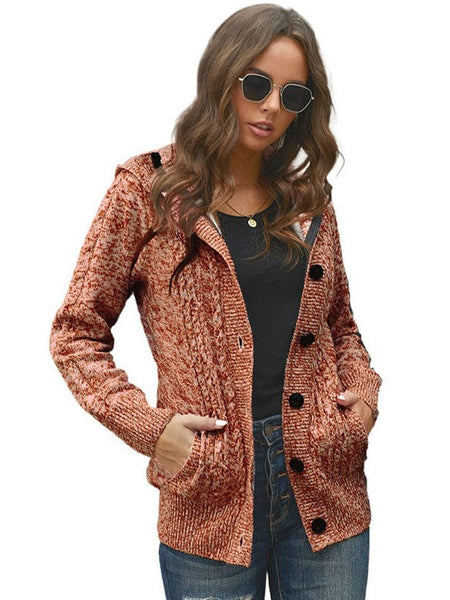Loose Fleece Hooded Sweater Coat For Women With Wool Blend Fabric