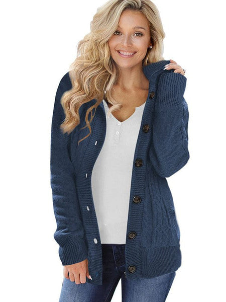 Loose Fleece Hooded Sweater Coat For Women With Wool Blend Fabric